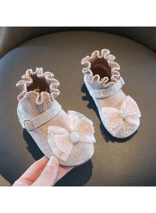 Baby Leather Shoes One Year Old Children Baby Walking Shoes,Girl Princess Shoes Single Shoes 