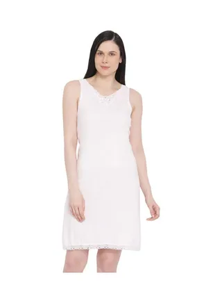 Lace Detail Midi Nightdress Slip Pink 