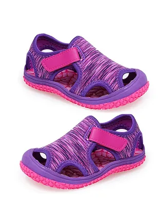 Kids Summer Camouflage Non-Slip Soft Soled Flat Shoes Closed Toe Beach Sandals Camouflage Purple* 
