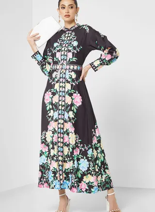 Printed A-Line Dress 