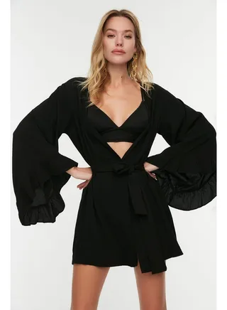 Mini Woven Flywheel Kimono & Kaftan with Black Belt TBESS21KM0002 