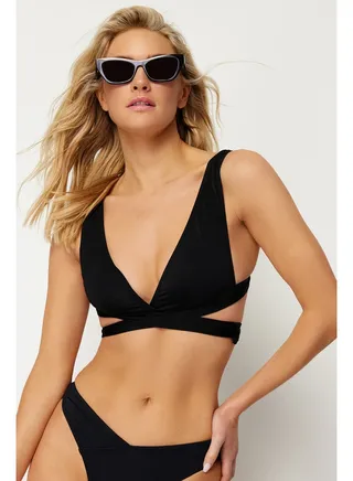 Black Triangle Tie Bikini Top TBESS21BU0123 