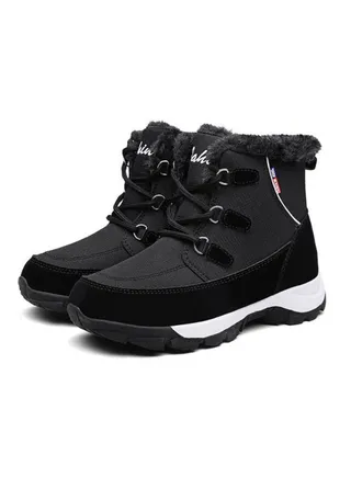 Women's Lace-Up High Top Sneakers Black 