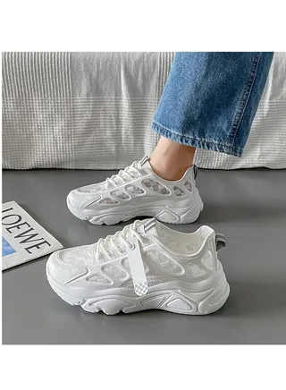 Spring New Breathable Sneakers Student Fashion Thick Soled Female Leisure Shoes 