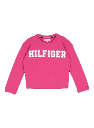 Long Sleeves Essential Foil Print Sweatshirt 501 Pink 