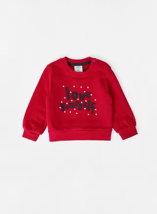 Baby Slogan Sweatshirt Red 