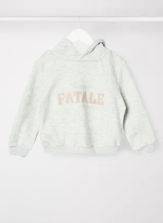 Kids/Teen Slogan Detail Hoodie Grey 