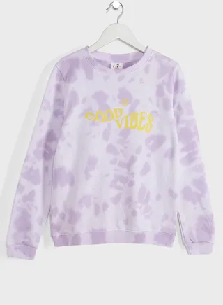 Printed Tie-Dye Sweatshirt 