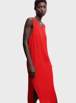 Side Slit Knitted Dress 