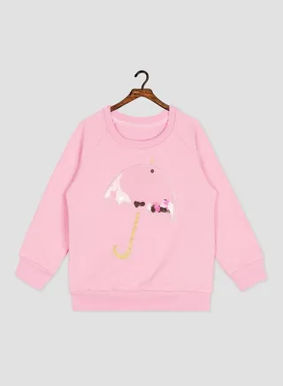 Umbrella Detailed Sweatshirt Prism Pink 