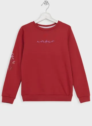 Girls Text Printed Sweatshirt 