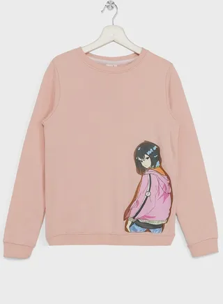 Girls Graphic Printed Sweatshirt 