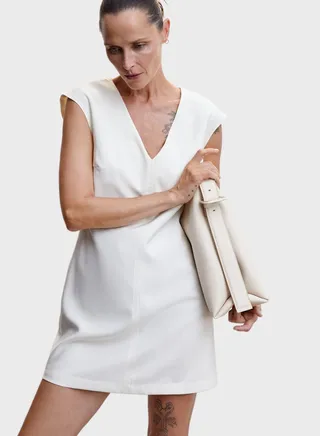 V-Neck Knitted Dress 