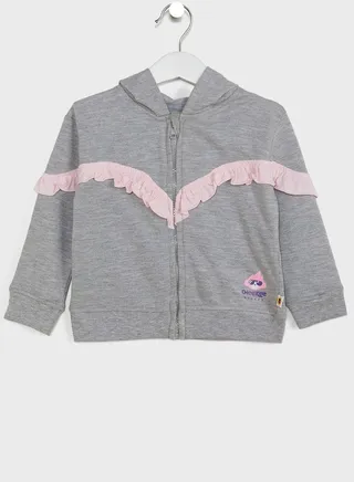 Kids Ruffle Zip Through Hoodie 