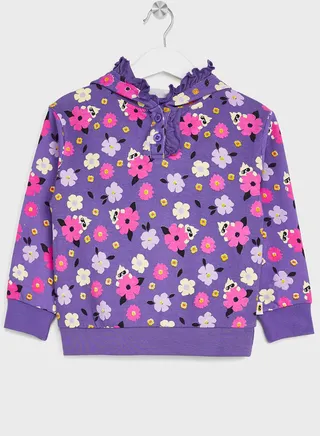 Kids Floral Print Hoodie 