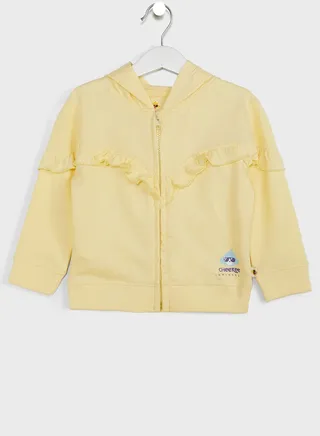 Kids Ruffle Zip Through Hoodie 