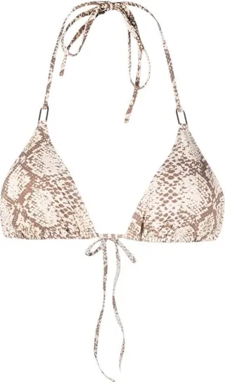 Cancun snakeskin-print bikini top