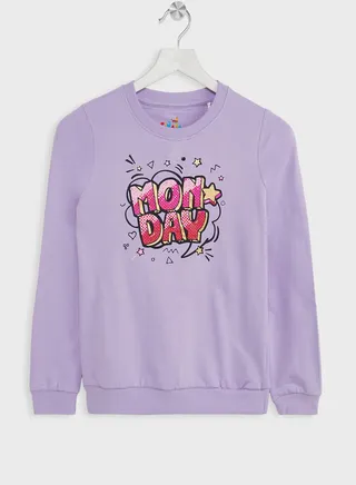 Girls Casual Printed Sweatshirt 