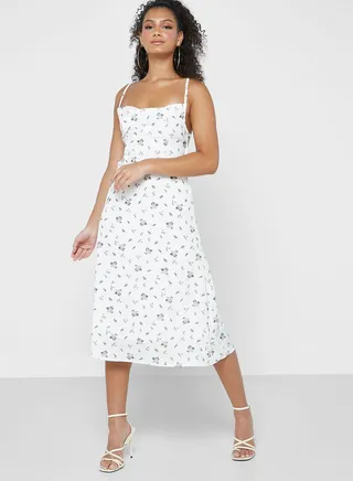 Printed Dress With Back Detailing 