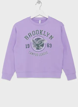 Kids Slogan Print Sweatshirt 