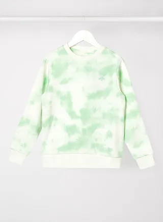 Girls Casual Sweatshirt   Tie-Dye Mint Green Tie-Dye 