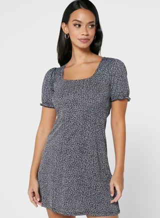 Scoop Neck Mini Dress 