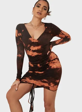 Tie Dye Bodycon Mini Dress 