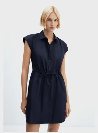 Tie Detail Button Down Dress 