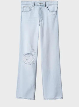 Youth Ripped Wide Leg Jeans 
