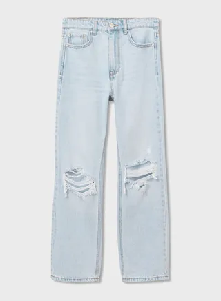 Kids Distressed Straight Fit Jeans 