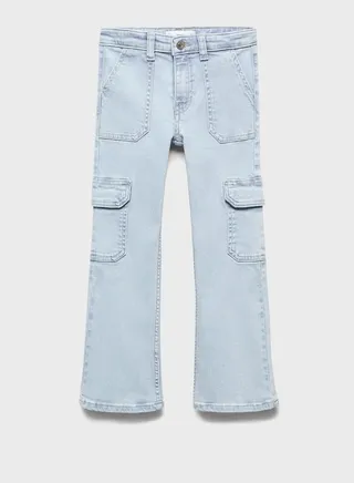 Kids Straight Fit Cargo Jeans 