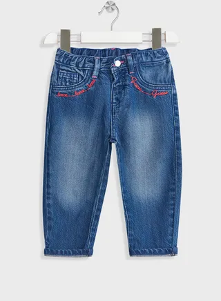 Kids Mid Wash Straight Fit Jeans 