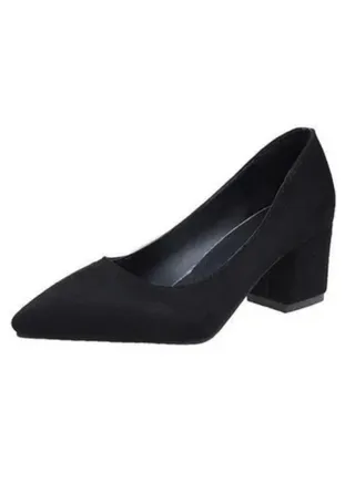 Fashion Ladies Comfy Suede Feel High Heel Women Shoes For Office Collection Daily Wear 