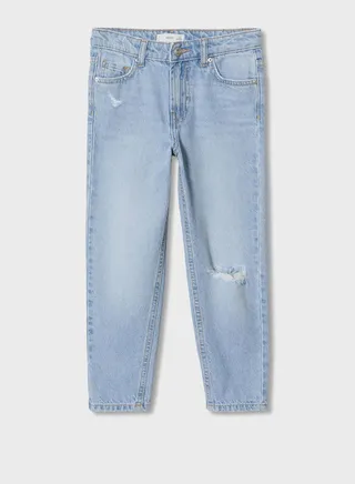 Kids Distressed Straight Fit Jeans 