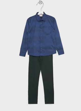 Boys Printed Shirt And Pant Set 