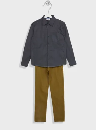 Boys Printed Shirt And Pant Set 