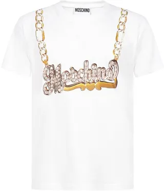 Moschino Logo Chain Printed Crewneck T-Shirt