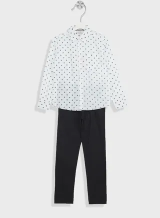 Boys Printed Shirt And Pant Set 
