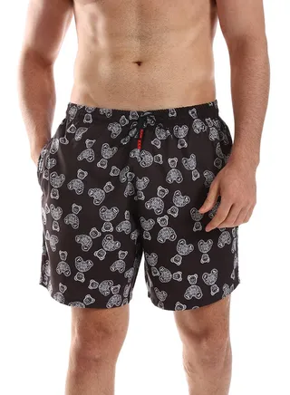 Teddy Bear Patterned Swim Short 