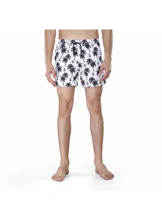 Coup Swim Short For Men - Regular Fit - White & Black 