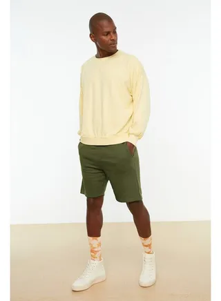 Khaki Men's Regular/Normal Cut Basic Shorts&Bermuda 