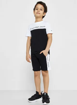Kids Color Block T-Shirt & Shorts Set 
