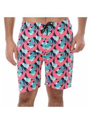 Printed Waterproof Swim Short Turquoise/Pink 