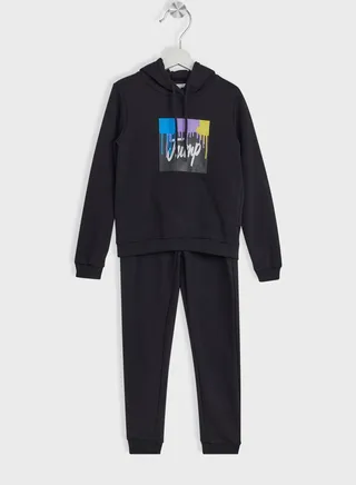 Boys Graphicl Printed Hoodie And Jogger Set 