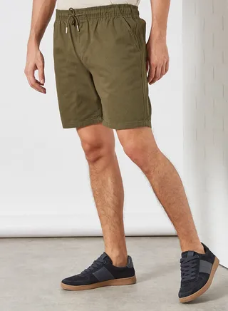 Elasticated Waist Shorts Khaki 