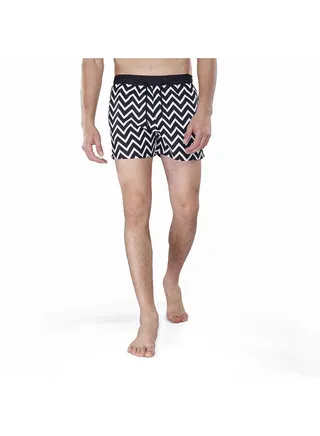 Coup Swim Short For Men - Regular Fit - Black & White 