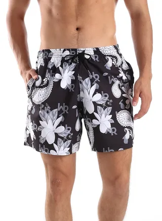 Elastic Waist Polyester Summer Swim Short 