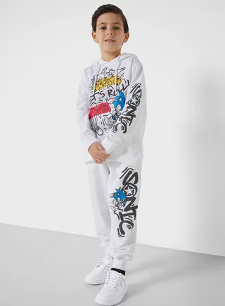 Boys Sonic Printed Hoodie And Jogger Set 