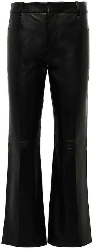 Leather flared pants