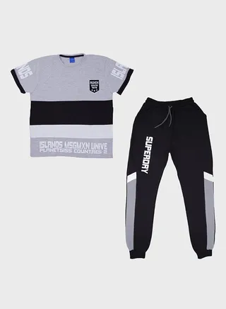 2-Piece T-Shirt And Pants Set Multicolour 